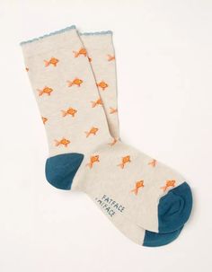 Socks With Designs, Socks Cute Aesthetic, Cute Vintage Socks, Cute Fun Socks, Fun Socks Aesthetic, Fatface Socks, Fish Socks