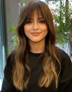 Messy Wavy Hair, Layered Haircuts With Bangs, Long Face Shapes, Straight Bangs, Trendy Haircuts, Long Wavy Hair