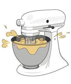 an image of a mixer with food in it