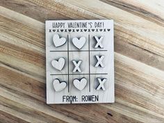 Custom Valentine's Day Tic Tac Toe Board – Personalized with Kids' Names, Valentine's School Gift Exchange School Gift Exchange, Holiday Porch Signs, Name Signs Diy, Barn Board Signs, Tic Tac Toe Board, Board Signs, Reclaimed Wood Wall Art, Signs Diy, Barn Board