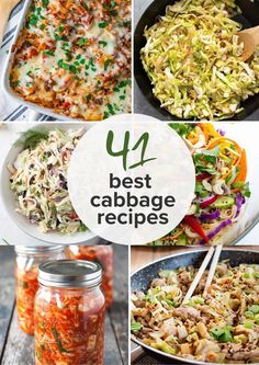 Cabbage Entree Recipes, How To Use Cabbage, How To Cut Cabbage, Easy Chicken Lettuce Wraps, Veggie Spring Rolls, Cabbage Roll Casserole, Bacon Fried Cabbage, Vegan Coleslaw