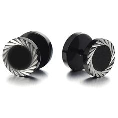 PRICES MAY VARY. 12MM Illusion Tunnel Plug Black Stainless Steel Mens Earrings Screw Back with Laser Patterns, 2 Pcs Metal: Stainless Steel Finishing: Polished Gauge: 1.1MM(0.04")thick; Dimension:width: 12MM(0.47");Weight:6.7g Package: Jewelry Box with Brand Name COOLSTEELANDBEYOND *Condition: 100% brand new
*Code: ME-01-12
*Metal: Stainless Steel
*Finishing: Polished
*Gauge: 1.1MM(0.04")thick;
*Dimension:width: 12MM(0.47");Weight:6.7g
 *Package: Jewelry Box with Brand Name COOLSTEELANDBEYOND Laser Patterns, Fake Plugs Earrings, Guys Ear Piercings, Mens Earrings, Types Of Ear Piercings, Fake Gauge Earrings, Fake Plugs, Stud Earrings For Men, Gauged Earrings