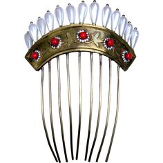 Georgian Hair Comb with Faux Pearls and Paste Stones Regency Jewelry, Antique Hair Combs, Hair Accessories Tiara, Tiara Hair, Vintage Hair Combs, Hair Comb Accessories, Head Pieces, Vintage Hair