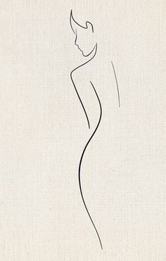 a black and white drawing of a woman's body with long, slender legs