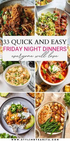 the cover of 33 quick and easy friday night dinners