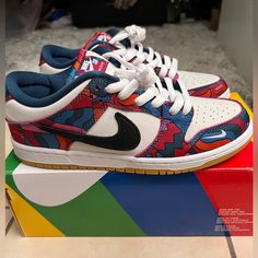 Dead Stock Nike Sb Dunk Parra Sz.8 Never Been Worn Before New With Original Box And Teal Switch Laces. $300 Obo. No Trades Nike Sb Dunk Low, Sb Dunk Low, Nike Sb Dunks Low, Nike Sb Dunk, Nike Sb Dunks, Sb Dunk, Dunk Low, Nike Sb, Nike Men