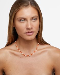 Orange Carnelian, Carnelian Crystal, Carnelian Necklace, Gold Bead Necklace, Gold Beads, Bead Necklace, Freshwater Pearls, Pearl Necklace, York City