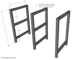 two wooden shelves are shown with measurements for the top and bottom shelfs, one is made out of wood