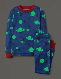 Glow-in-the-Dark Long Pyjamas Long Pyjamas, Boys Nightwear, Long Johns Pajamas, Boys Slippers, Boys Sleepwear, Blue Glow, Outfit Collage, Soft Slippers