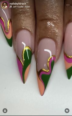 1960 Nails, Colombia Nails Design, Havana Nails, African Nails Design Black Women, Olive Nails Design, Simple Tropical Nails, Jamaica Nails Vacations, Jamaica Inspired Nails, Colombian Nails