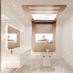 a white bathroom with two sinks and a large mirror on the wall next to it