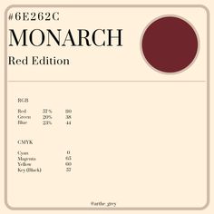 the front cover of monarch red edition, with an image of a circle on it