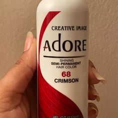 Hair Dye Crimson Creative Image Adore In Color Crimson 68 4 Oz Different Color Reds For Hair, Red Adore Hair Dye, Hair Dye Burgundy, Crimson Hair Color, Ruby Red Hair Color, Bright Red Hair Dye, Hair Dye Natural, Crimson Red Hair, Adore Hair Dye