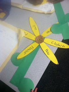 a flower made out of paper with words written on it