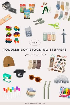 a collection of toddler boy stocking stuff