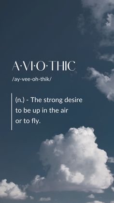 an airplane flying in the sky with clouds above it and text that reads avo - othic