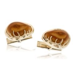 Proudly wear the reward of your elk hunt in these beautifully crafted cuff links with elk antlers designed to secure your precious elk ivory. Memories of the great times spent with family and friends will flood your mind as you showcase these unique and meaningful cuff links. These elk ivory antler cuff links are featured in 14K yellow gold, and they are also available in sterling silver, 14K white gold, or 14K rose gold. Steps to order: Add to Cart. Enter ELK200 in Coupon Code if providing your Elk Ivory Cuff Links, Elk Ivory Jewelry, Hunting Jewelry, Elk Ivory, Ivory Jewelry, Antler Design, Man Jewelry, Antler Art, Elk Antlers