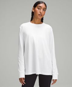 All Yours Long-Sleeve Shirt | Women's Long Sleeve Shirts | lululemon Lululemon Long Sleeve Tops For Loungewear, White Lululemon Long Sleeve, Black Long Sleeve Lululemon Shirt, Lululemon Relaxed Fit Long Sleeve Tops, Lululemon Shirts, Lululemon Long Sleeve Shirts, Lululemon Long Sleeve Moisture-wicking Top, Lavender Shirt, Lululemon Long Sleeve