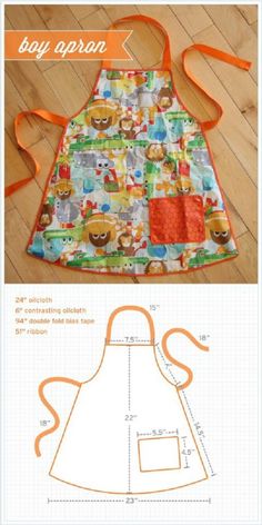 an apron pattern with the instructions to make it