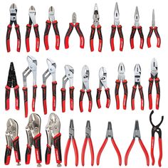 a collection of tools that include pliers and wrenches