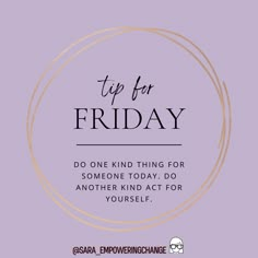 a purple background with the words tip for friday