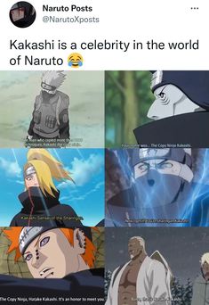 naruto and his friends are in the middle of an anime meme with caption