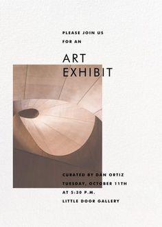 an art exhibit is shown with the text, please join us for an exhibition