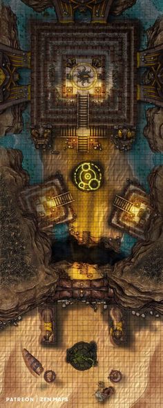 Dragon Lair Battlemap, Red Dragon Lair Map, Dnd Dragon Cave Map, Dragon Lair Map, Underwater Dungeon Map, Vertical Dungeon Map, Dragon's Lair, Rpg Map