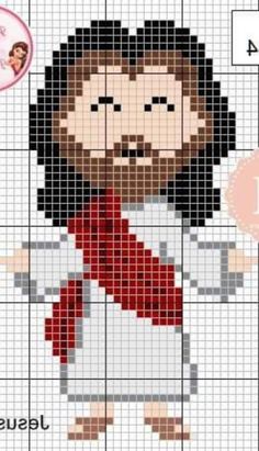 the cross stitch pattern for jesus