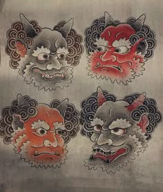 Small Japanese Tattoo, Dragon Head Tattoo, Japanese Mask