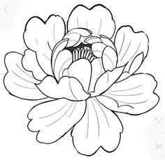 a flower that is drawn in black and white