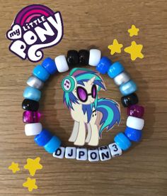 Mlp Bracelets, Scene Kandi Bracelets, Kandi Patterns Bracelets, Vinyl Scratch Mlp, Mlp Kandi, Kandi Bracelets Ideas, Dj Pon 3, Scene Kandi, Kandi Inspo