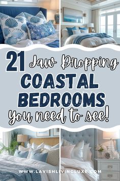 Coastal bedroom Beachy Decor, By The Beach, Room Themes, Beach Themes, Natural Texture