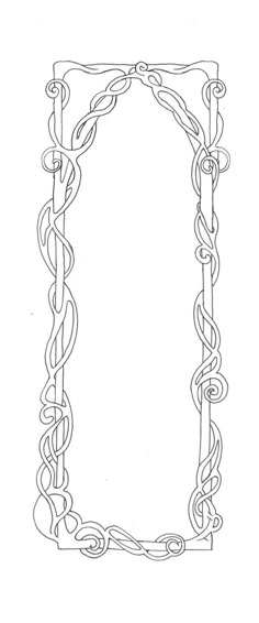 a drawing of an ornate frame