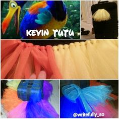 several pictures of different colored tulle skirts with the words kevin tauu on them