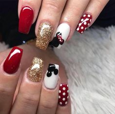 Cute Harry Potter Nails, Harry Potter Nails Designs, Minnie Mouse Nail Art, Potter Nails, Disney Christmas Nails, Nails Disney, Harry Potter Nails