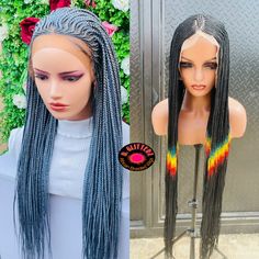 The Wigs Are Braided Tight, Well Trimmed With Elastic Band. They Are Light Weight And They Have Good Finishing Hair African, African Braids, African Hairstyles, Elastic Band, Wig Hairstyles, Black Gray, Womens Hairstyles, Wigs, Black And Grey