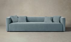 The Breuer sofa draws inspiration from the bold and graphic shapes of Italian modernist design. Tightly upholstered for a sleek look, it has a low-lying seat accompanied by plush throw pillows. |The Breuer Sofa in Mohair Slate Blue by Maiden Home | 115" Width Sofa Drawing, Maiden Home, Graphic Shapes, Modernist Design, Slate Blue, Sleek Look, Sleek, Sofa, Throw Pillows