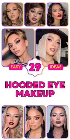 Hooded eye makeup can be challenging, but this tutorial step by step guide makes it easy. Perfect for any occasion, learn how to apply eyeshadow for droopy eyelids with tips for smokey, natural, and colorful eyes. Whether you have blue, green, or brown eyes, these looks offer style and inspiration. Achieve a glam bride or rockstar gf look effortlessly, embracing the 60s and 70s with simple, everyday techniques. Subtle Goth, Rockstar Glam, Rainbow Eye Makeup, Hooded Eye Makeup Tutorial, Eye Makeup Application, Droopy Eyelids, Apply Eyeshadow, Bold Eye Makeup, Glam Bride