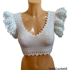 Handmade crochet top beautiful sparkly white size uk 6/8 White Crochet Lace Top For Party, Elegant White V-neck Crochet Top, White V-neck Lace Top, White Lace V-neck Top, Fitted Crochet V-neck Crop Top, White V-neck Top For Party, White Crochet V-neck Top, Elegant White Crochet Top With V-neck, Fitted White Crochet Lace Top