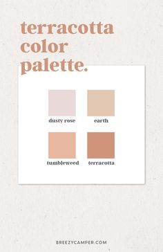 the color palette for terracotta is shown in three different shades, including light and dark