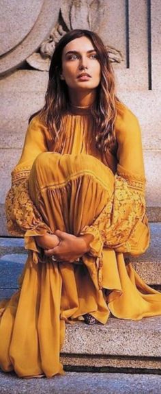 Anthropologie Maxi Dress, Tequila Sunrise, Floral Outfit, How To Pose, Anthropologie Dresses, Gold Yellow, Boho Dress, Tequila