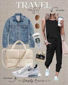 Car Travel Outfit, Stylish Work Outfits, Athleisure Outfits, Summer Fashion Outfits, Fall Fashion Outfits, Airport Outfit, Casual Fall Outfits, Outfits Casuales