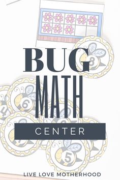 the bug math center logo with text overlaying it's photo and image