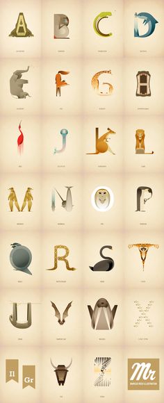 a large poster with many different types of letters and numbers in various colors, sizes and shapes