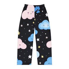 Cozy relaxing Space clouds and stars theme pj pants.Here to add style on luxurious comfort, these custom photo pajama pants are made with 100% brushed polyester that feels extra cozy to slip into. The soft and stretchy fabric makes it perfect for sleeping or lounging around home. .: Material: 100% brushed polyester .: Light fabric (5.6 oz/yd² (190 g/m .: Elastic waistband .: Printed-in size and care label .: Seam thread color automatically matched to design (black or white) .: Assembled in the U Pjs Bottoms, Pants Pjs, Space Sky, Clouds And Stars, Stars Space, Womens Pjs, Womens Pajamas Pants, Sleep Shorts, Pajama Robe