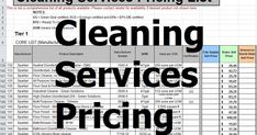 the cleaning service pricing list is displayed