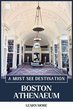 the boston athenaeum library is featured in this ad