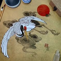 Heron Japanese Art, Crane Japanese Art, Crane Japanese Tattoo, Japanese Crane Drawing, Japanese Crane Tattoo Design, Japanese Crane Tattoo, Japanese Crane Art, Japan Animals, Crane Drawing