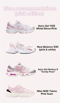 Coquette Nike Shoes, Aesthetic Shoes Outfit, Woman Nike Shoes, Nike Shoes Aesthetic Outfit, Pink Acisis, Pink Asics Outfit Black Woman, Coquette Footwear, Woman Shoes 2024, Cute Affordable Shoes